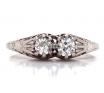 Platinum Two Diamond Deco Ring TDW 0.34ct image