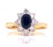 18ct Sapphire Diamond Cluster Ring TDW 0.28ct image