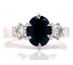 18ct White Gold Sapphire Diamond Ring TDW 0.28ct image