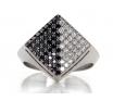 18ct White Gold Black & White Diamond Ring TDW 0.55ct image