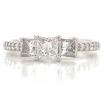 18ct White Gold Three Princess Diamond Ring TDW 0.82ct image
