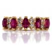 14ct Five Ruby Eight Diamond Ring TDW 0.18ct image