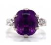18ct White Gold Amethyst Diamond Ring image