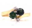 18ct Two Green Sapphire Two Diamond Ring image