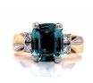18ct Green Tourmaline Four Diamond Ring TDW 0.16ct image