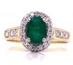 10ct Emerald Diamond Cluster Ring TDW 0.24ct image