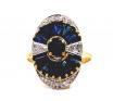 18ct Sapphire Diamond Deco Ring image
