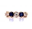 18ct Two Sapphire Three Diamond Ring TDW 0.67ct image