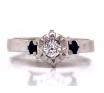 14ct White Gold Diamond 2 Sapphire Ring image