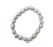 La Pierre Stg Silver Keshi Pearl Stretch Bracelet image