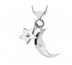 KW320PN Moon And Star Charm Necklace Sterling Silver Close image
