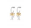 Karen Walker Stg/9ct Yellow Gold Mini Girl With A Bow Hoop Earrings image