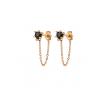 Karen Walker 9ct Gold Onyx Heart Chain Earrings KW419ER 9Y image