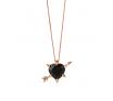 Karen Walker 9ct Rose Gold Onyx Arrow Heart Necklace KW418PN 9R image