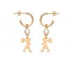 Karen Walker Girl 9ct Yellow Gold With a Pearl Earrings KW441ER 9Y2 image