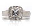 Palladium Diamond Halo Cluster Ring TDW 0.60ct image