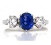 Platinum Sapphire Two Diamond Ring TDW 0.60ct image