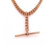 9ct Rose Gold 53cm Graduated Curb Fob Chain image