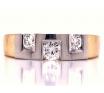 18ct Two Tone Three Diamond Ring TDW 0.35ct image