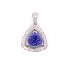 18ct White Gold Tanzanite Diamond Pendant TDW 0.15ct image