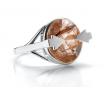 navigator ring with 14mm round rutilated quartz silver kw286stgruq silver side image