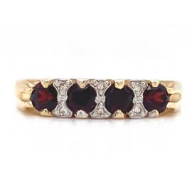 9ct Garnet & Diamond Bridge Ring image