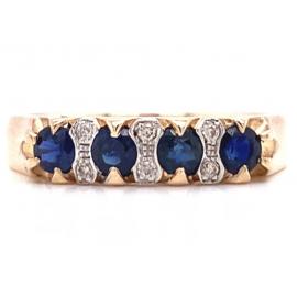 9ct Sapphire & Diamond Bridge Ring image