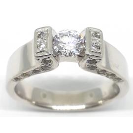 18ct White Gold Diamond Soliatire Ring image