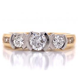 18ct Three Diamond Semi Rubset Ring TDW 0.77ct image