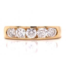 9ct Five Diamond Channel Ring TDW 0.76ct image