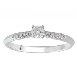 9ct White Gold Diamond Solitaire Ring TDW 0.20CT image