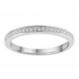 9ct White Gold Diamond Bead Set Channel Ring TDW 0.15ct image