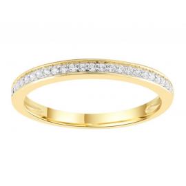 9ct Gold Diamond Bead Set Channel Ring TDW 0.15ct image