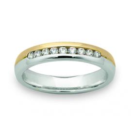 9ct Two Tone 4mm Diamond Wedder image