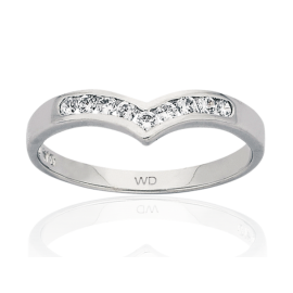 9ct White Gold Diamond V Shaped Eternity Ring image