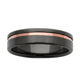 Ziro 9ct Rose Gold 6mm Narrow Inlay Wedder image