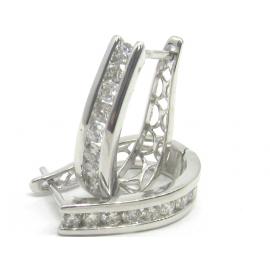 10ct White Gold Diamond Huggies image