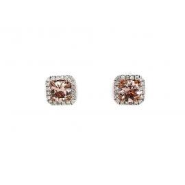 9ct Rose Gold Morganite Diamond Earrings image