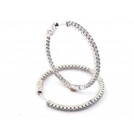 14ct White Gold Diamond Hoop Earrings TDW 1.00ct image