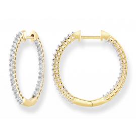 9ct Diamond In/Out Huggie Earrings TDW 0.25ct image