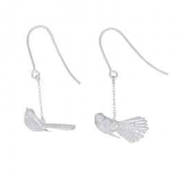 Sterling Silver Fantail Drop Earrings image