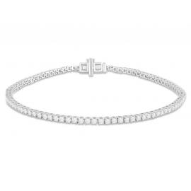 9ct White Gold Diamond Tennis Bracelet TDW 1.45ct image