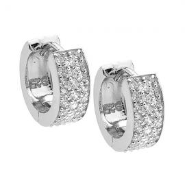Ellani Stg CZ Huggie Earrings image