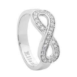 Ellani Stg CZ Infinity Ring image