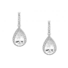 Ellani Stg CZ Tear Drop Earrings image