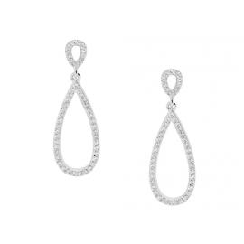 Ellani Stg CZ Open Teardrop Earrings image