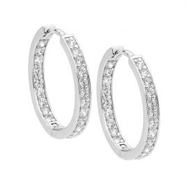 Ellani Stg CZ Huggie Earrings image