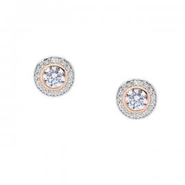 Ellani Stg CZ Halo Stud Earrings image