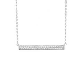 Ellani Stg CZ Bar Necklace image