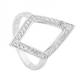 Ellani Stg CZ Open Diamond Shape Ring image